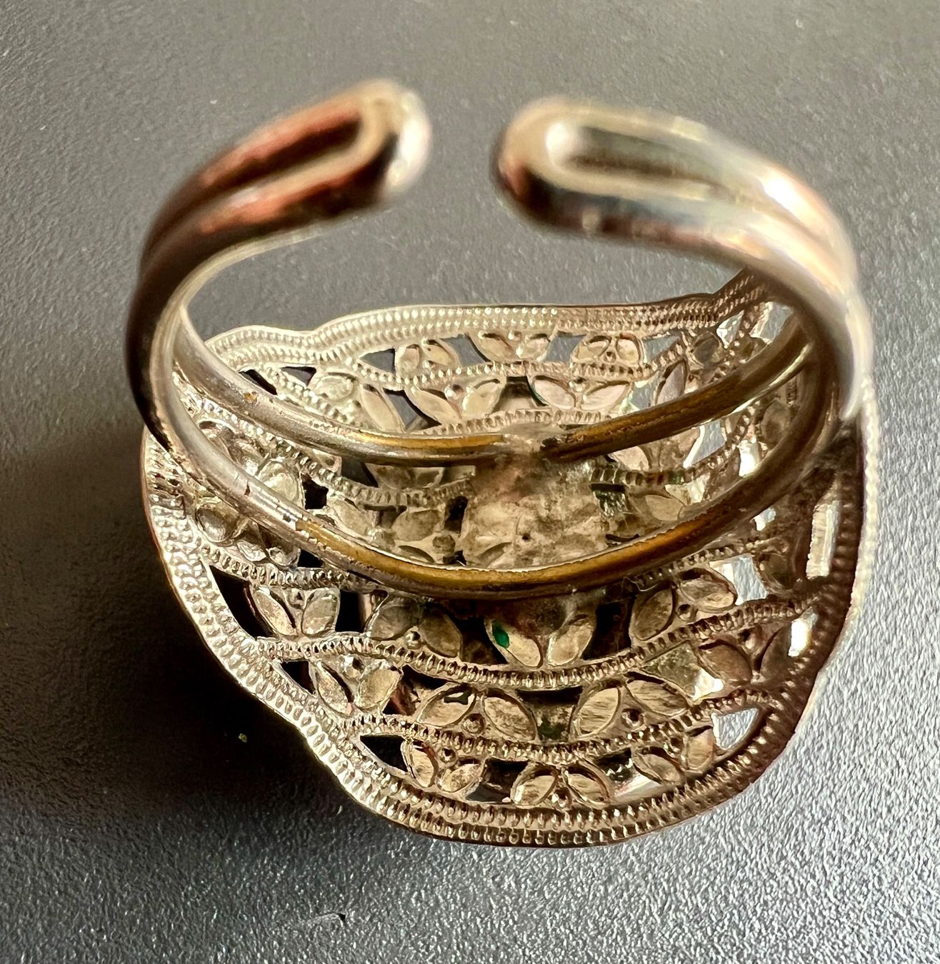 Anelli: Filigranring mit türkisfarbenem Cabochon – Usato da Chur venduto da Penting1935 7