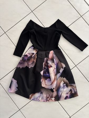 Kleid Markenkleid Anna Field Grösse 36 mit Blumenmuster schw