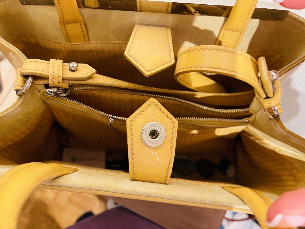 Fendi Taschen für Damen: Yellow Fendi 2 Jours Handbag, Leather – Gebraucht aus Schöfflisdorf von Bling_it_on 3