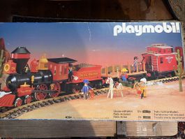 Playmobil Eisenbahn 4034 Pacific Railroad gebraucht mit Zube