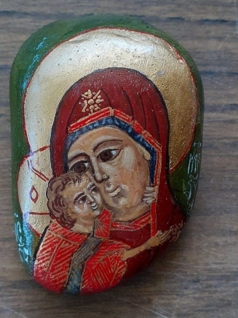 Dipinti: auf Stein gemalte orthodoxe Maria – Usato da Mörschwil venduto da antiksalon 5