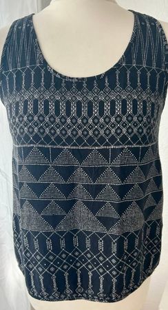 Massimo Dutti Top (S / 36), Tanktop, schwarz-weiss, Viskose