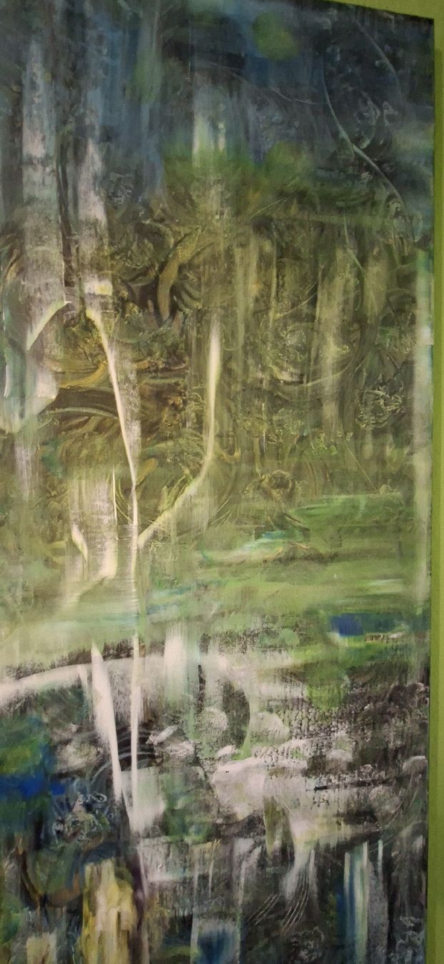 Tableaux: Gemälde "Schwanenlicht" handmade 80×100 – Neuf (Voir description) à Riehen par Steinbock1970 6