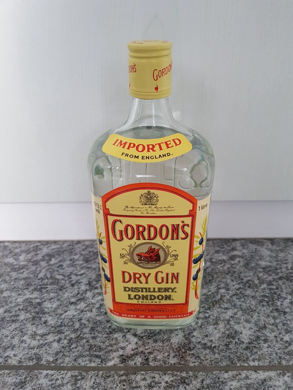 Bevande alcoliche: Vintage "Gordon's Dry Gin" aus den 1990er Jahren – Nuovo e nell'imballaggio originale da Näfels venduto da SuEdHe 3