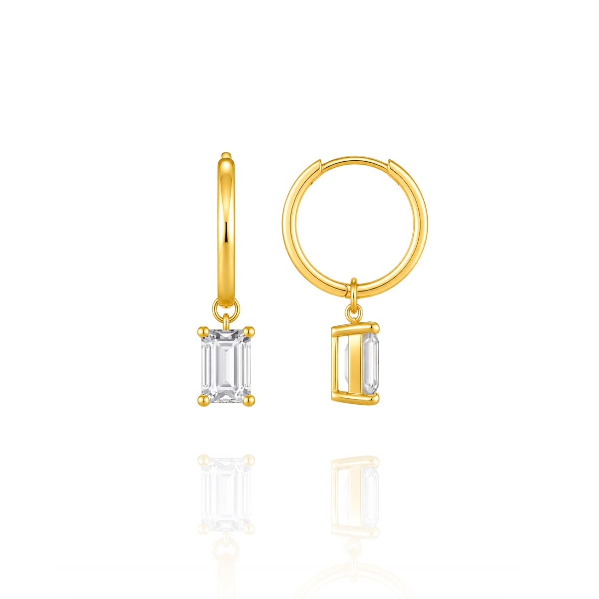 Boucles d'oreille: Valentina rectangular zirconia earring – Neuf avec emballage d'origine à Vacallo par vavas
