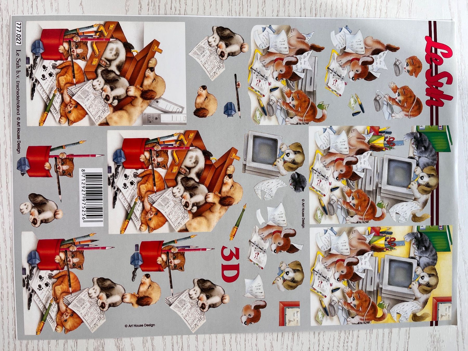 Kit bricolage: 1 Set Kartenbögen mit 10 Tier Designs – Nuovo e nell'imballaggio originale da Büsserach venduto da bor_s88m 3