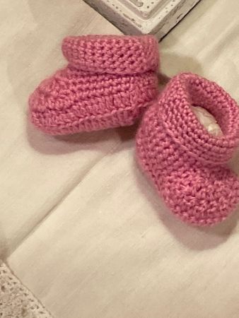 BABY SCHUHE,ROSA,HANDGEMACHT
