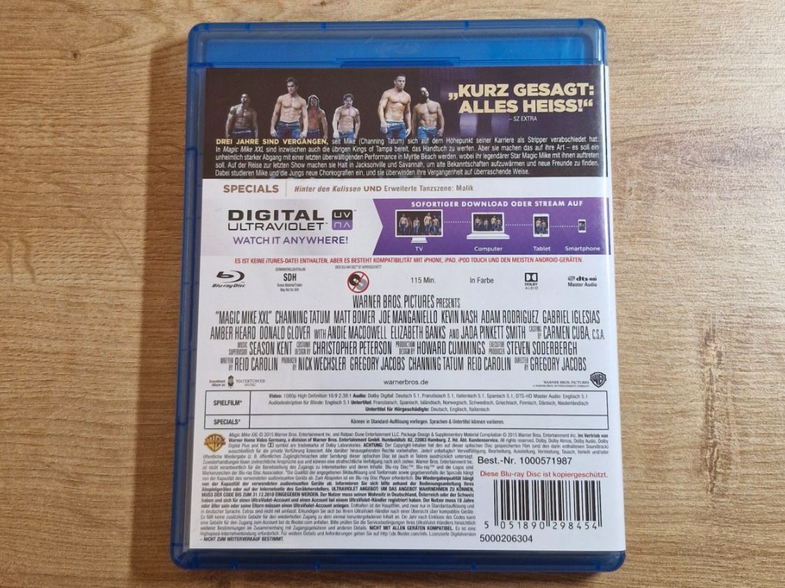 Tutti i DVDs: Magic Mike XXL (2015) Bluray – Usato da Pfungen venduto da Whitie 1