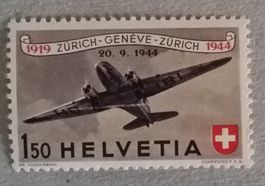 3187) F40 Ab, Abart weisser Strich durchs Flugzeug ** Kt 600