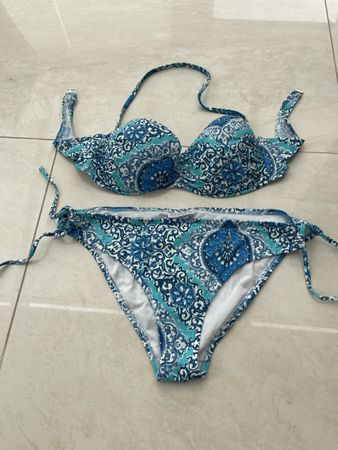 Globus Bikini Set, Türkis gemustert, Gr. 40/42, Sommer!