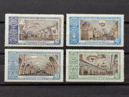 UdSSR 1952 Mi.Nr.1659 - 1662 die Moskauer Metro. Postfrisch.