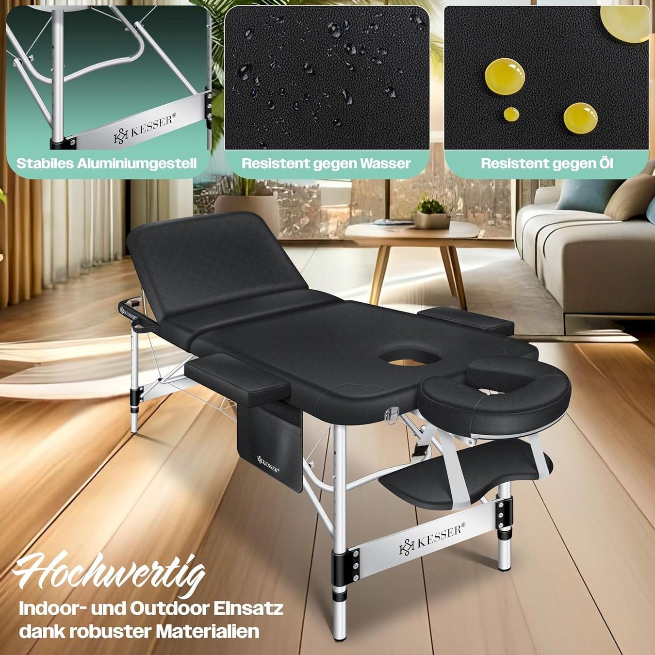 Lettini & sedie per cosmetici: KESSER 3 Zonen Massageliege Schwarz 80cm – Nuovo e nell'imballaggio originale da Bottighofen venduto da zaap 8