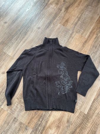 Damen Pullover mit RV, dünn Gr.38 anthrazit, Cecil