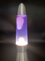 ROCKET LAMP | Lavalampe | blau-weiss | ca. 44 cm