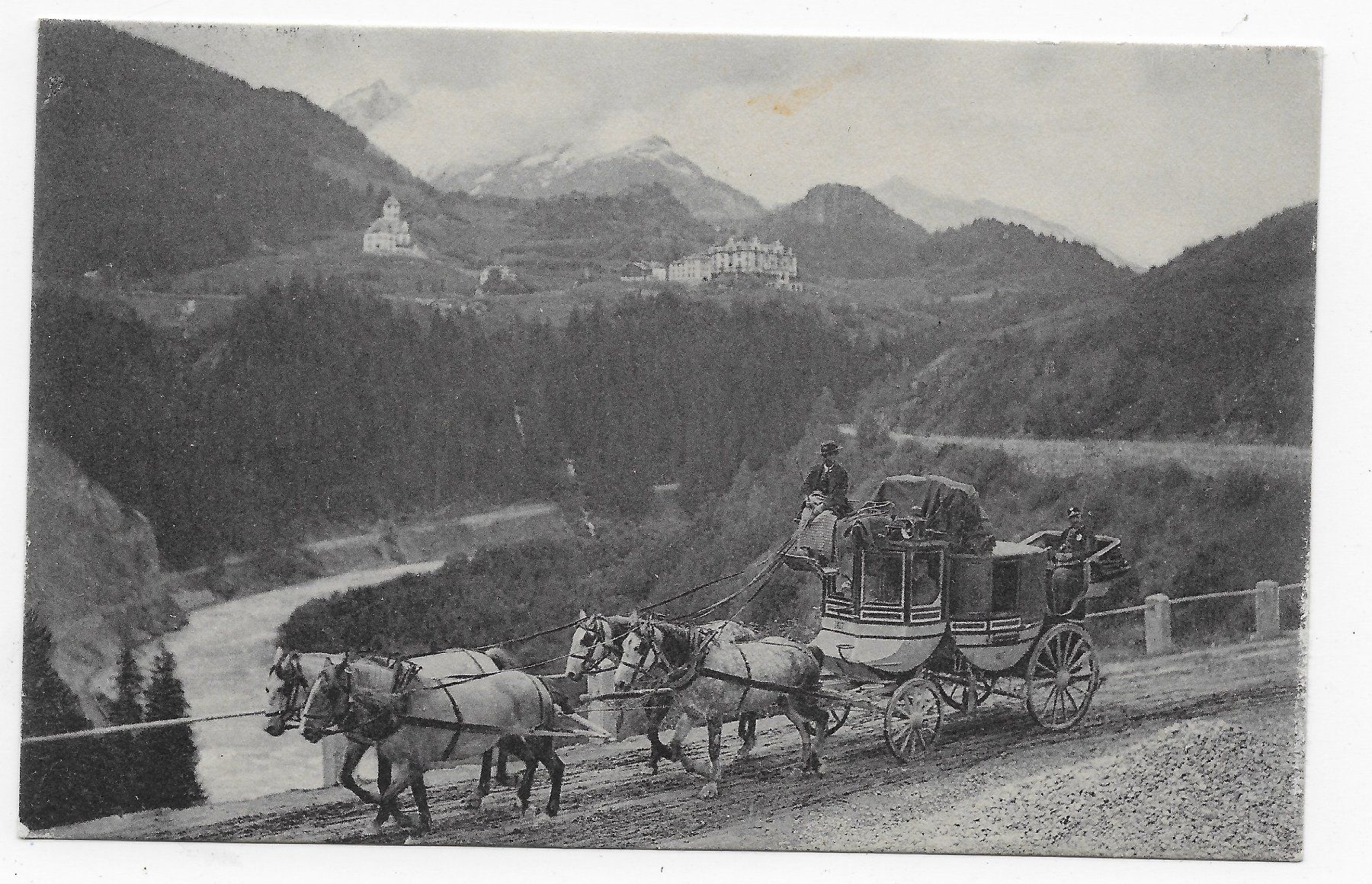 Cartoline postali: Bündnerpost mit Postkutsche um 1922 ⨀ VULPERA – Usato da Hefenhofen venduto da Richsalz