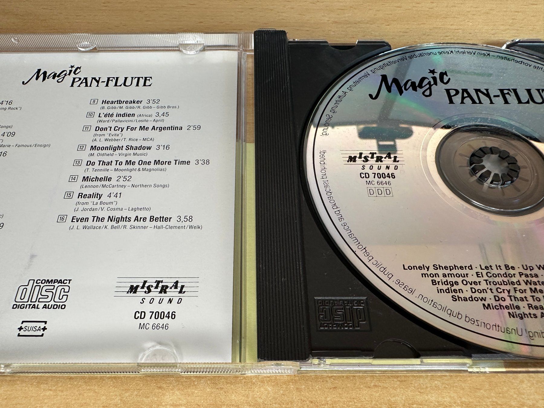 CD: Unknown Artist – Magic Pan-Flute – Usato da Rikon im Tösstal venduto da Alpenmutz 2