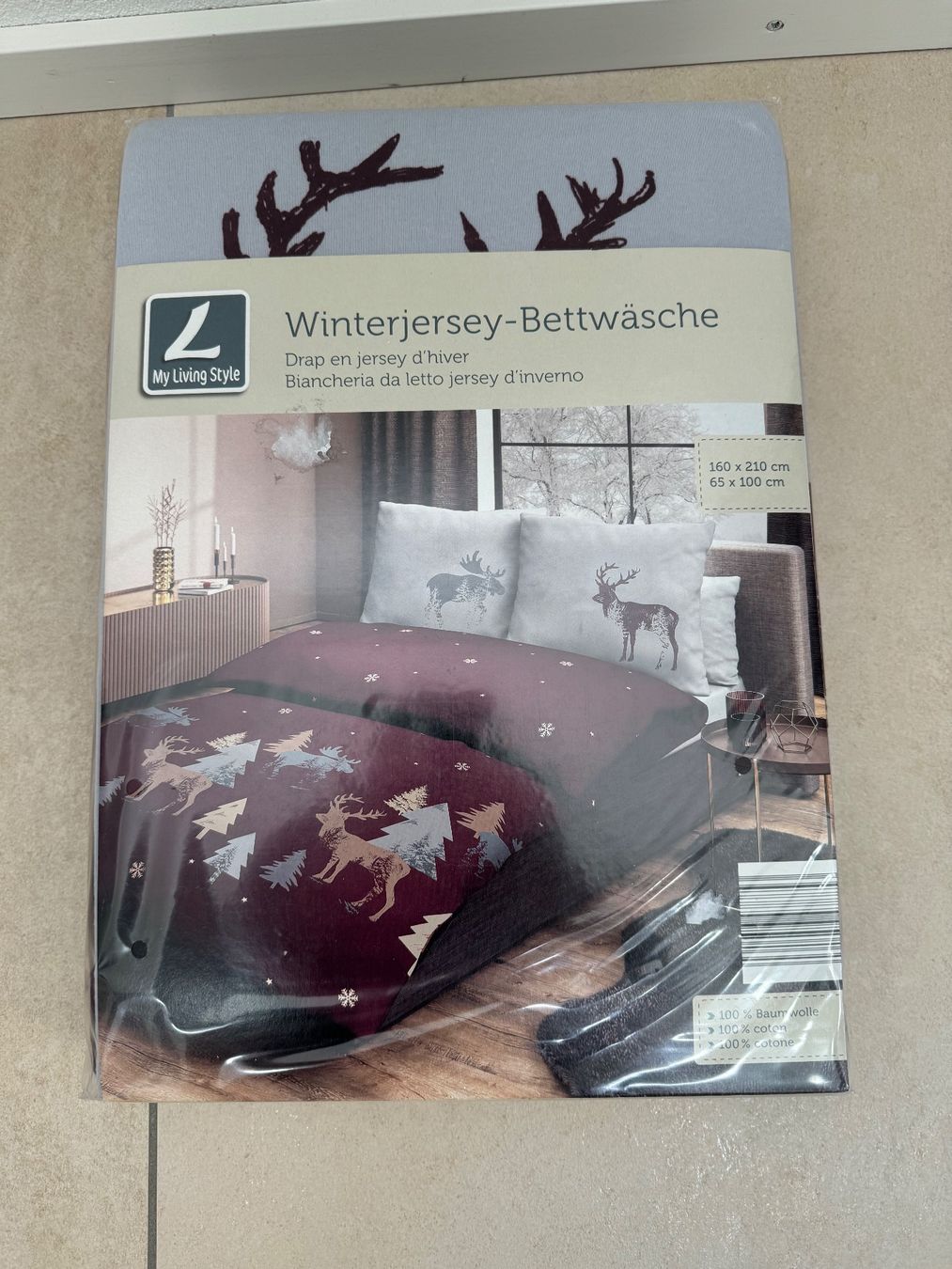Biancheria da letto: Bettwäsche Set Winterjersey - NEU - Alpenchic – Nuovo e nell'imballaggio originale da Einsiedeln venduto da Rona