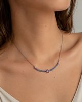 Handgefertigte Kette Edelstahl Zirkonia wasserfest