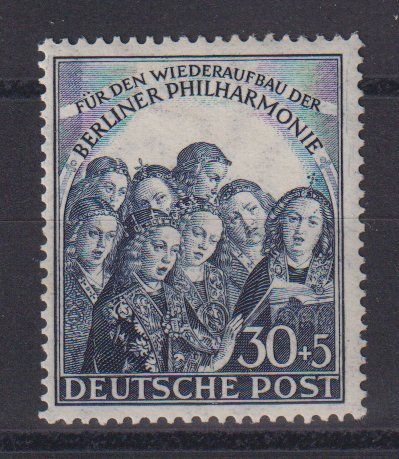 Alle Briefmarken: Berlin 1950: Berliner Philharmonie ** - Kat. 100.-- – Gebraucht aus Eschlikon TG von PhilCon