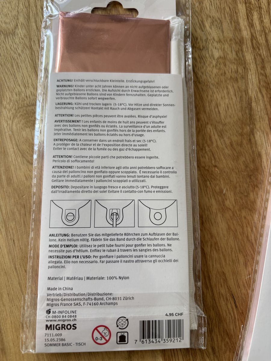 Migros Tutte le decorazioni: Zahl Ballon Geburtstag hellrosa 10 NEU – Nuovo e nell'imballaggio originale da Fribourg venduto da dafral 1