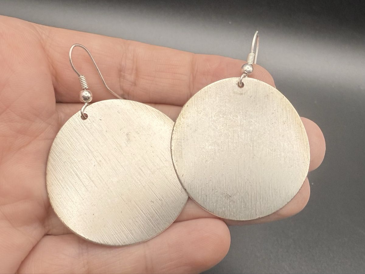 Orecchini pendenti & Orecchini a lobo: Silberfarbene Ohrhänger, Minimal-Stil – Usato da Lamone venduto da LaCantinaMagica 2