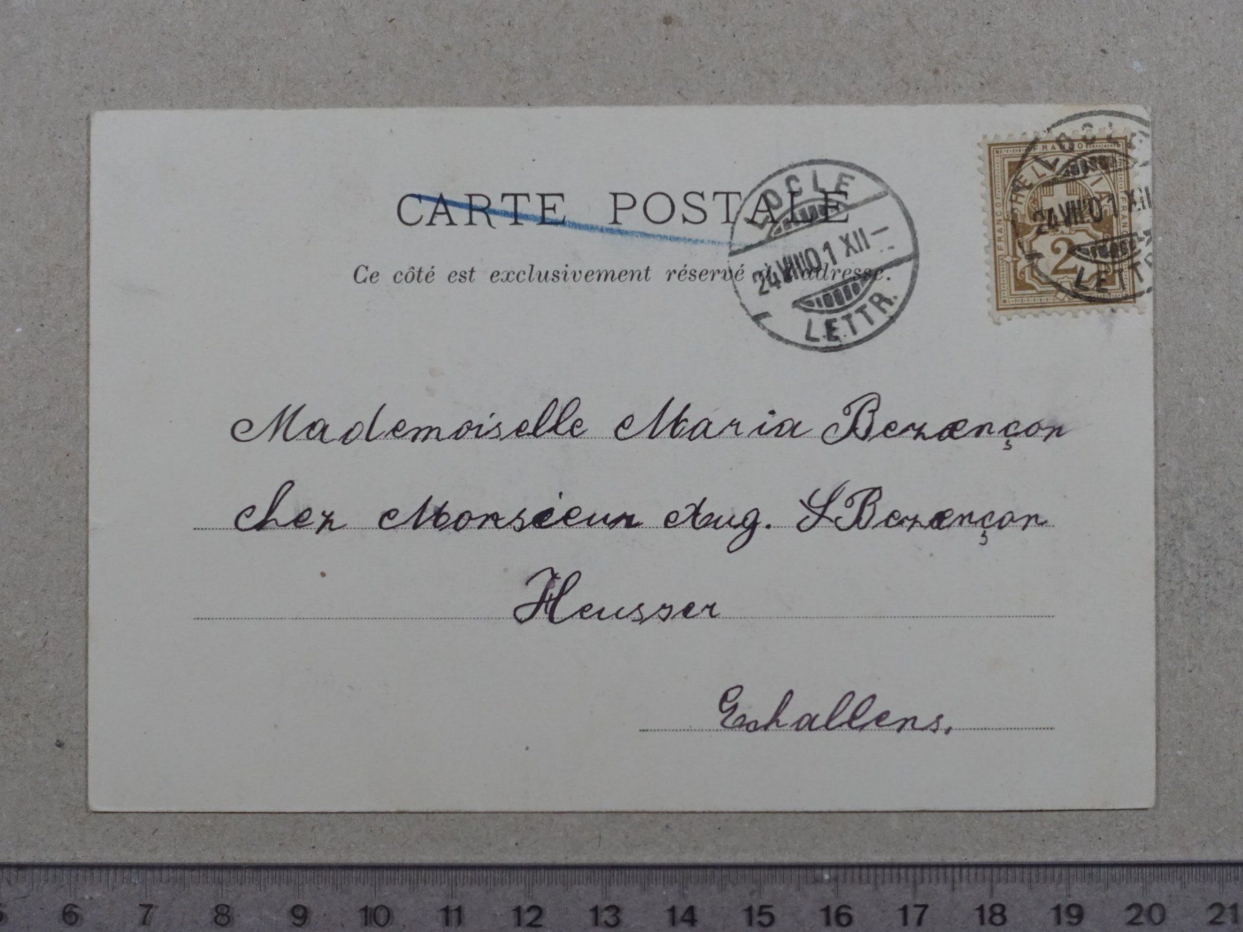 Cartoline postali: Le Locle, 1901, belebt – Usato da Lenzburg venduto da fh1 1