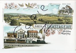 Gruss aus Samstagern -  ( Litho-Ansicht um 1900)