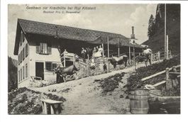 Gasthaus zur Krauthütte bei Rigi Klösterli (SZ) belebt  1912