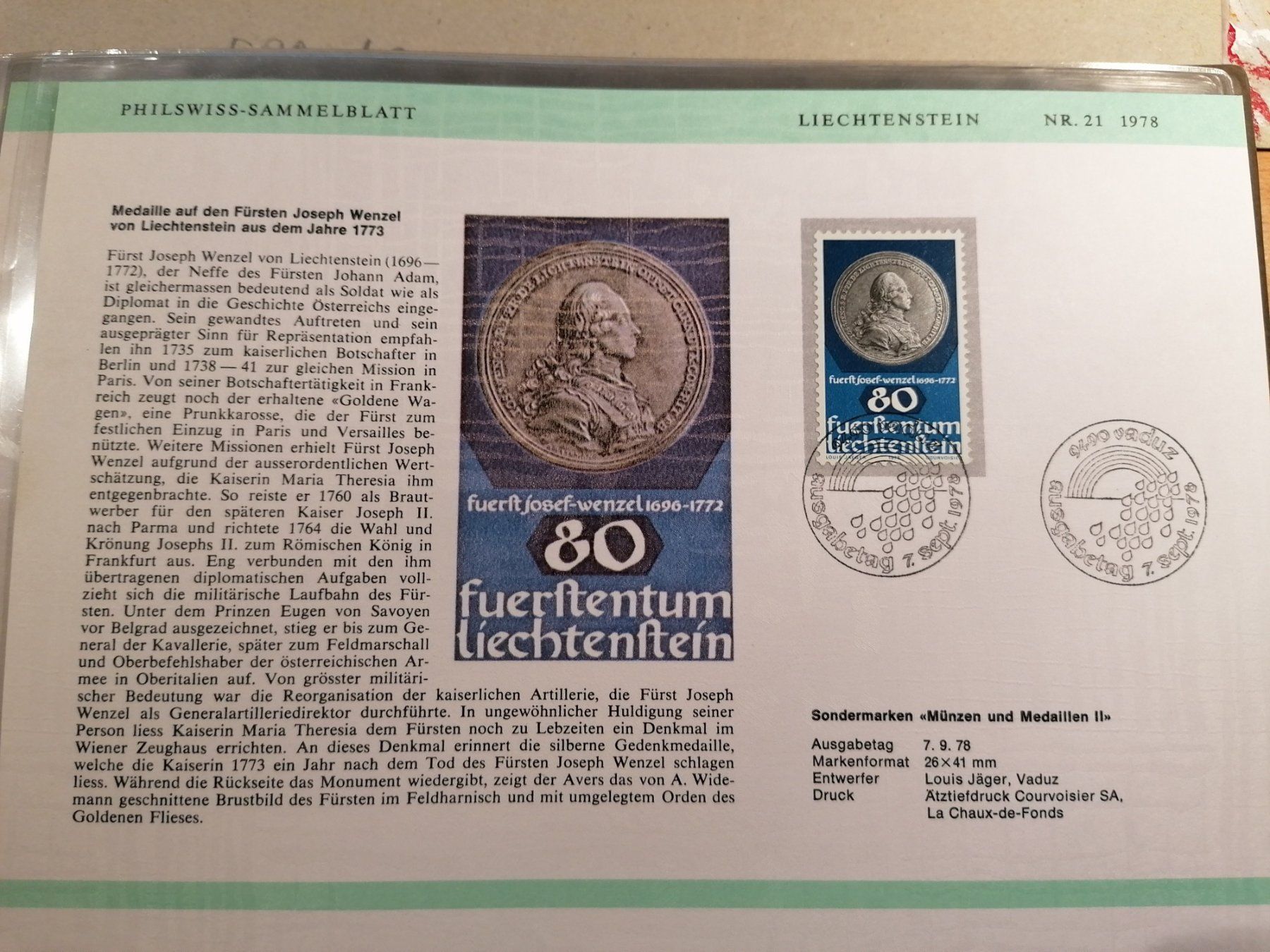 Liechtenstein Sammelblätter von Pfilswiss 1978; 31 Blätter | Kaufen auf ...