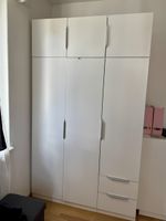Kleiderschrank 3 Türen weiss/Holzoptik 144x200x59cm