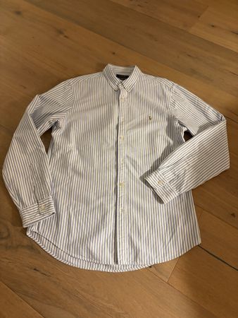 Polo Ralph Lauren Hemd blau weiss gestreift, Gr. L, Slim Fit