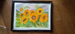 Watercolor sunflower