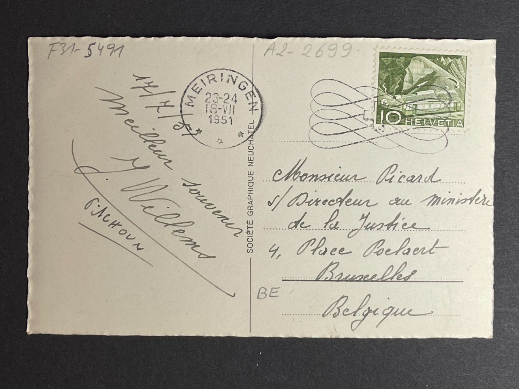 Cartoline postali: Meiringen, Dorfpartie – Usato da Steg VS venduto da danwer74 1