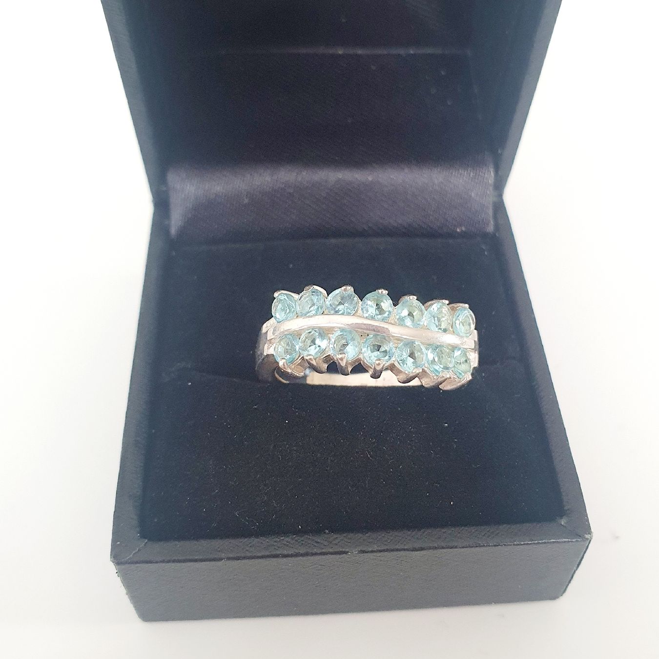 Anelli: Damenring Silber Ring 925 mit hellblaue Steine, Gr 18,8 mm – Usato da Kreuzlingen venduto da Wunderkiste123 4