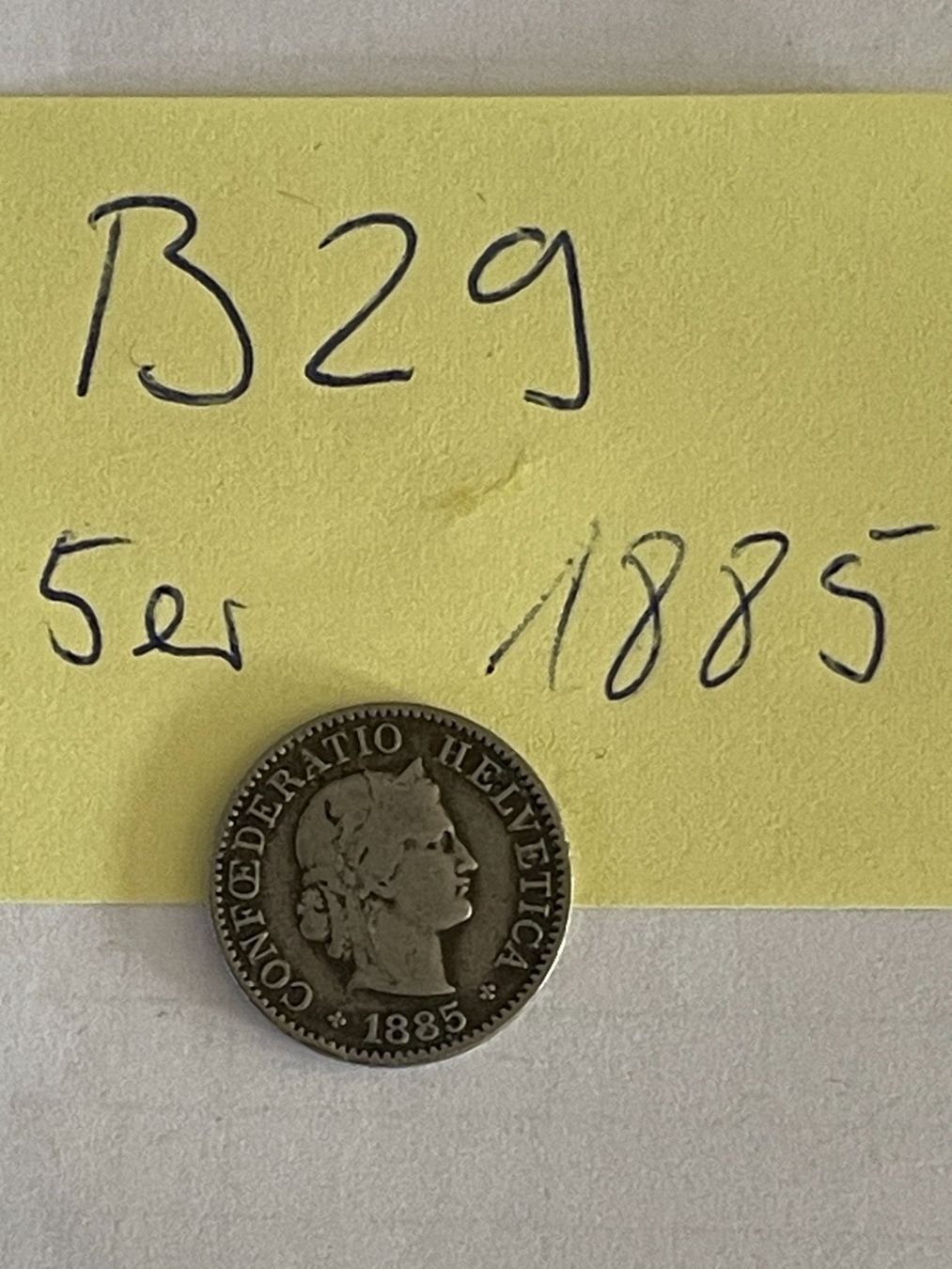 Alle Münzen: 5 Rappen - Schweiz - 1885 – Gebraucht aus Niederwil AG von dahu75 1