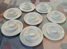 Suppengeschirr Langenthal Lunasol 8 Gedeck weiss gebraucht