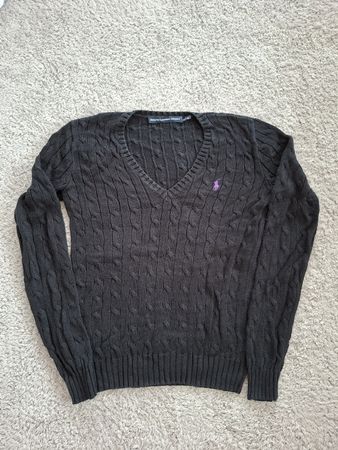 Pull Ralph Lauren Sport noir torsadé taille S 