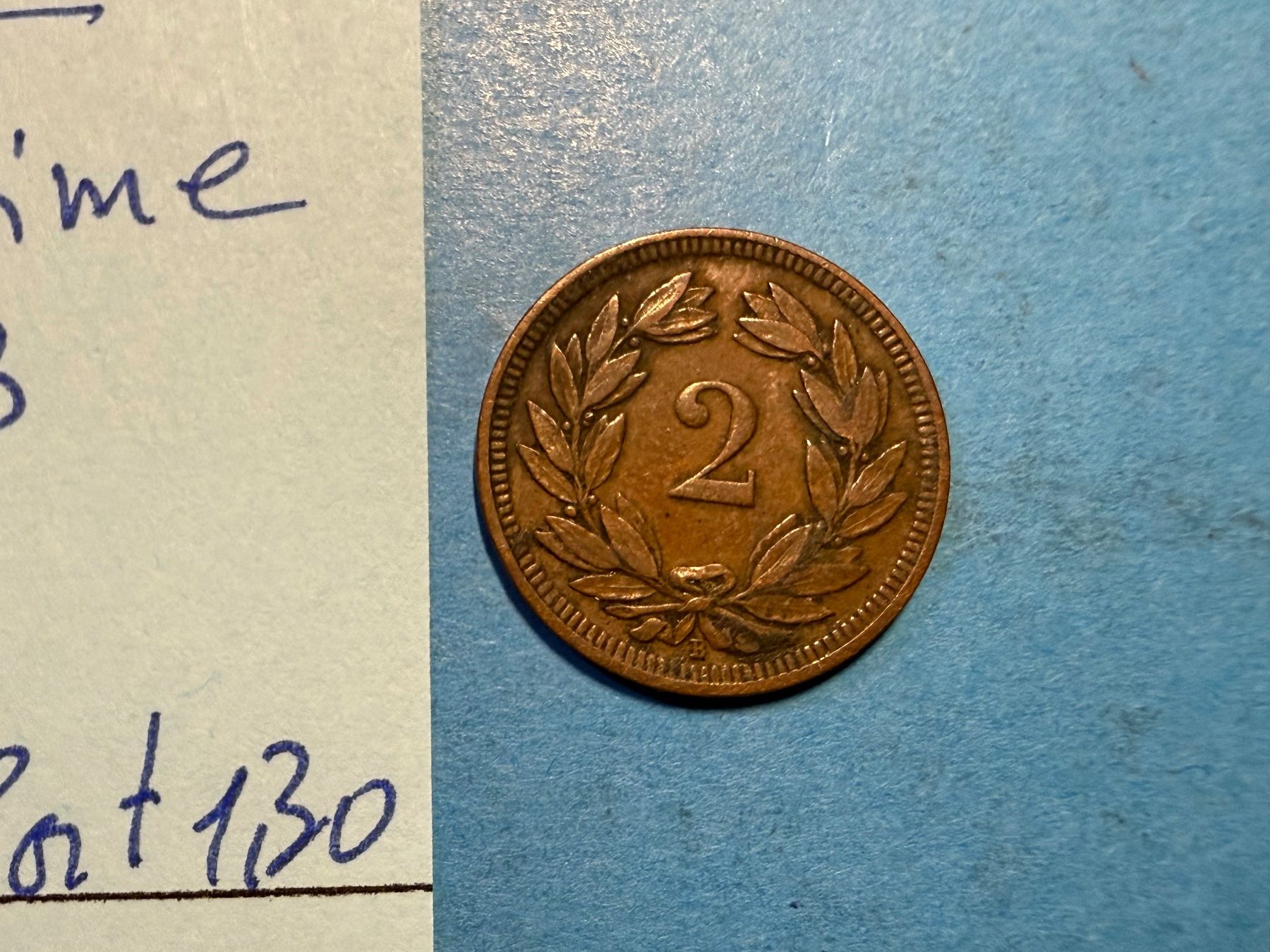 Tutti le monete: SUISSE : 2 CENTIMES 1893 – Usato da genève venduto da GEnumist 2