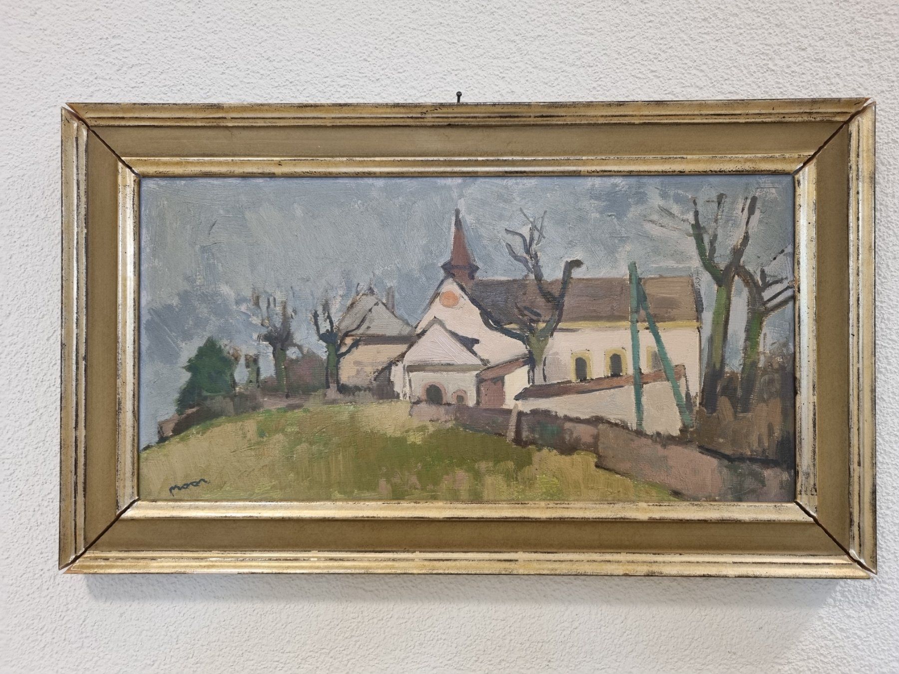 Dipinti: Ölgemälde Kirche von Karl Moor Basel mit Rahmen – Usato da Lenzburg venduto da freedomky
