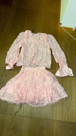 Pink lace dress and blouse size S with tag