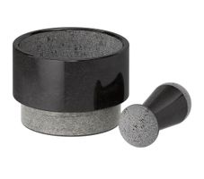 Mörser mit Stössel, Marmor schwarz
