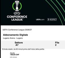 LUGANO CONFERENCE LEAGUE TICKETS 
