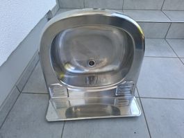 Gebrauchtes stilvolles Handwaschbecken aus Edelstahl, Top!