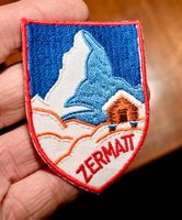 VINTAGE Badge ZERMATT nos ST. GALLER STICKEREI hütte berg