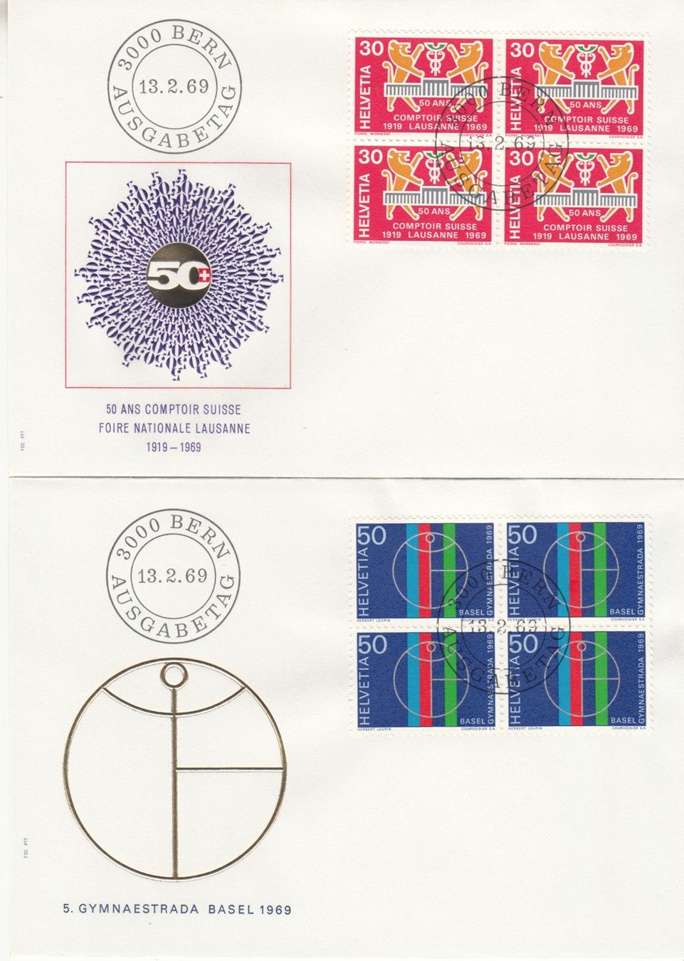 Tutti i francobolli: SBK 461 - 465 im 4er Block FDC – Usato da Bürglen TG venduto da StampGraf 3