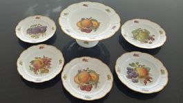 Rosenthal Porzellan Tafelaufsatz mit 5 Teller - Obstdekor