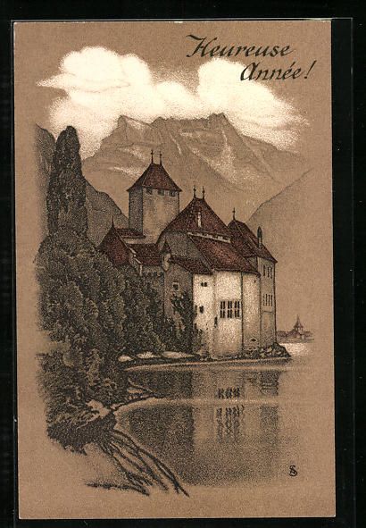 Cartoline postali: Chillon, Le Chateau, vue ouest – Usato da Berlin venduto da bartko-reher