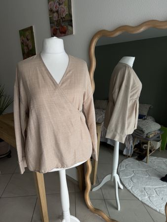 Wickelbluse Wickeljacke beige