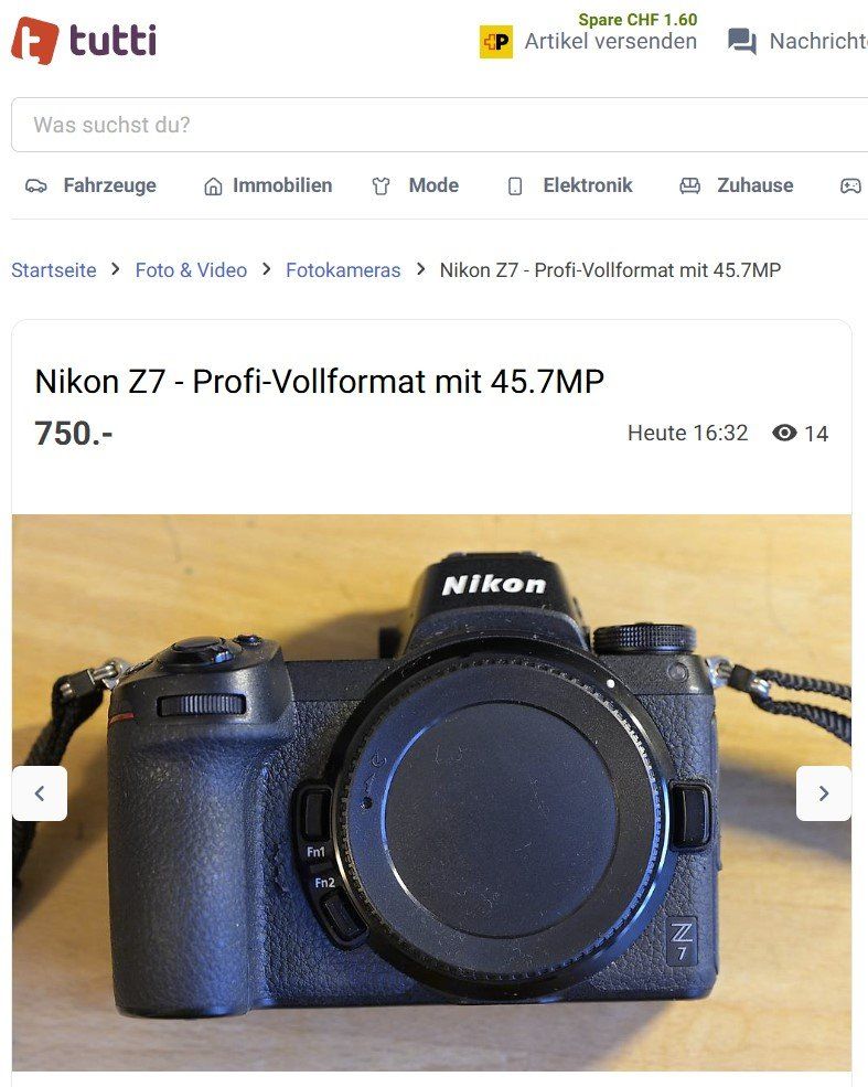 Nikon Kamera: Nikon Z7 - Profi-Vollformat mit 45.7MP – Gebraucht aus Basel von Johnny_S 5
