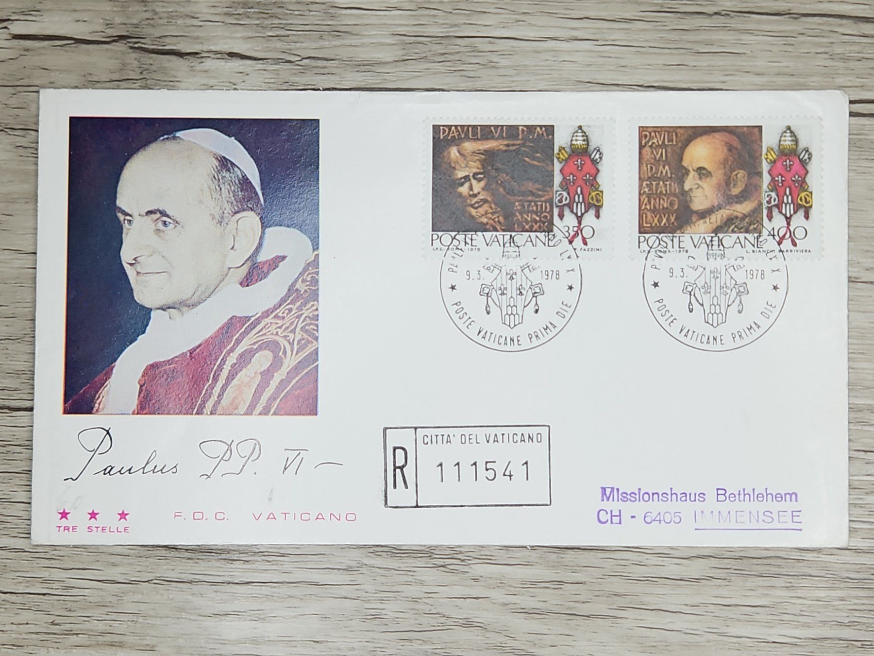 Tutti i francobolli: CL05 Enveloppe + Timbre Poste Vaticane 1978 – Usato da Cousset venduto da Patrick_Collections